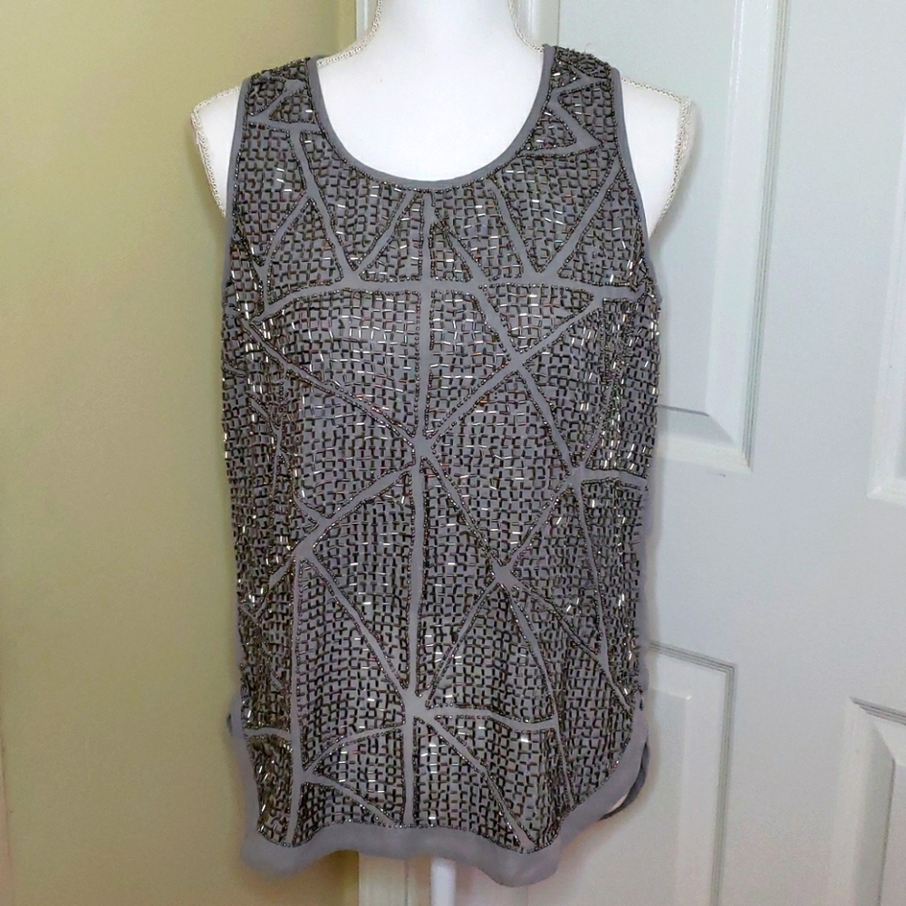 Olive and Oak gray embellished top.🤩🤩🤩